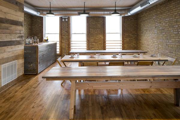 Reclaimed tables for Guest Room