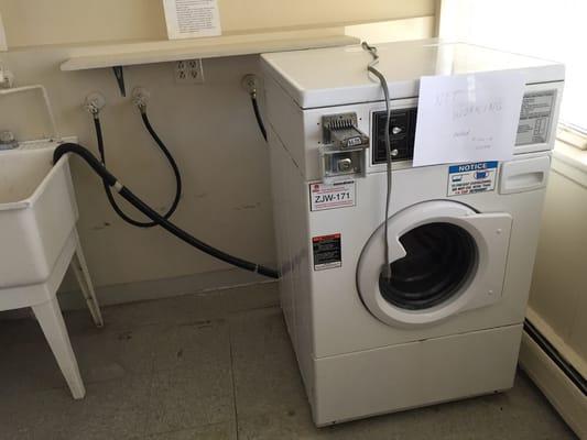 They took one washer (and has been gone for about 2 weeks now) and the one left was out of service for about a week.