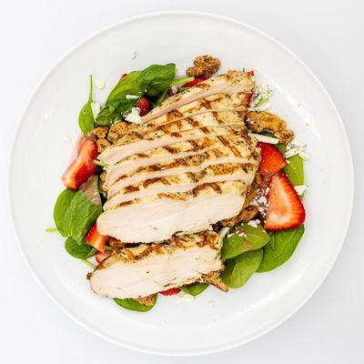 Spinach Salad served with Grilled Chicken