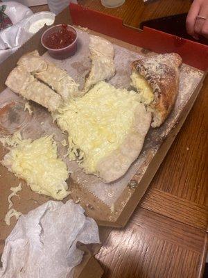 uncooked cheese stuffed bread