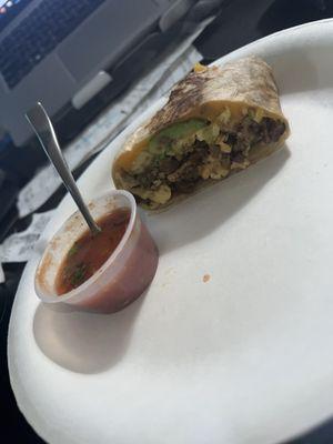 steak and egg burrito with avocado!