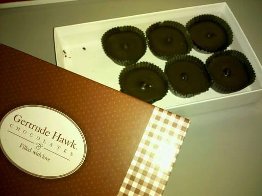 Valentine's sweets!  Dark Chocolate Peanut Butter Cups.  Yum!