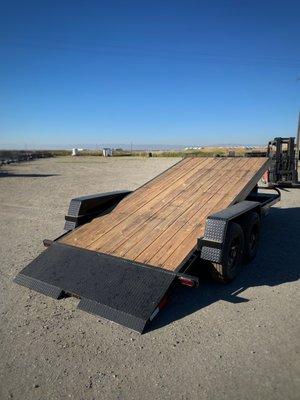 Great quality 7'x22' Valdez Eazy Tow tilt car hauler. 14,000 lbs capacity.