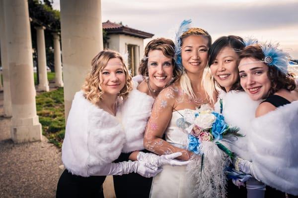 Bridal party at Lake Merritt in Oakland, CA.