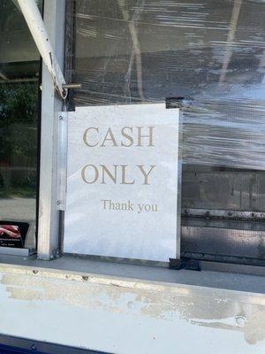 Cash only! Glad I had some that day.