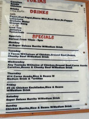 El Tarasco Menu