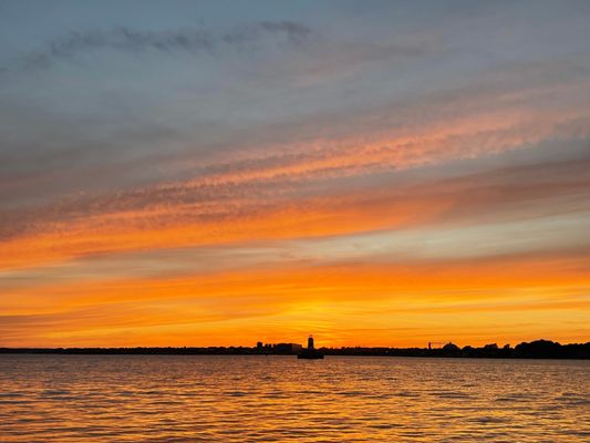 Sunset over Mt Hope Bay