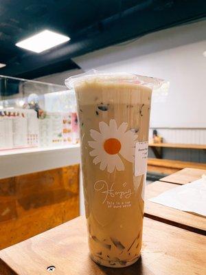 Brown Sugar Milk Tea (75% sweetness) with jelly