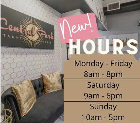 New summer hours!