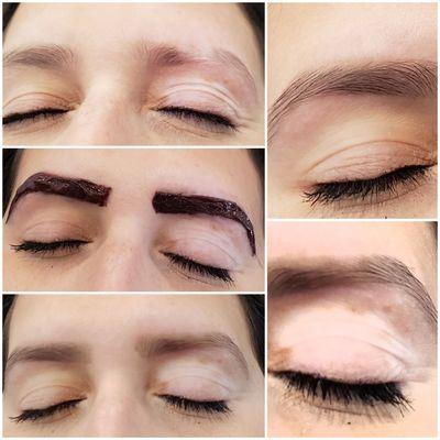 Eyebrow threading and Eyebrow tinting