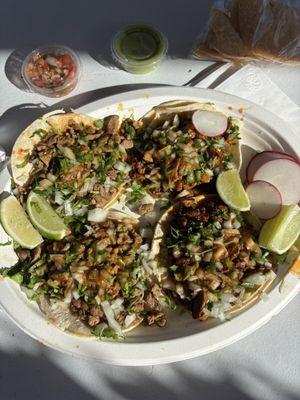 Al pastor and asada tacos