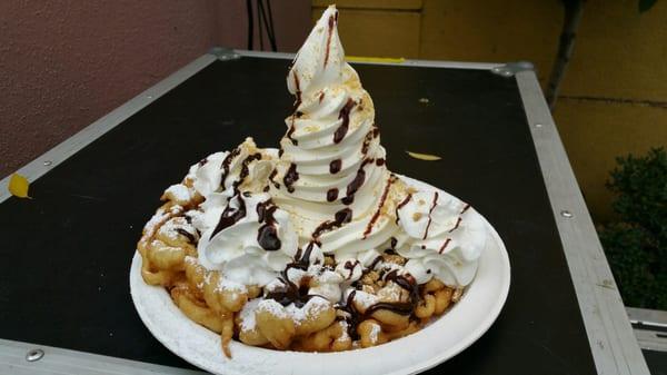 s'more funnel cake w/soft serve