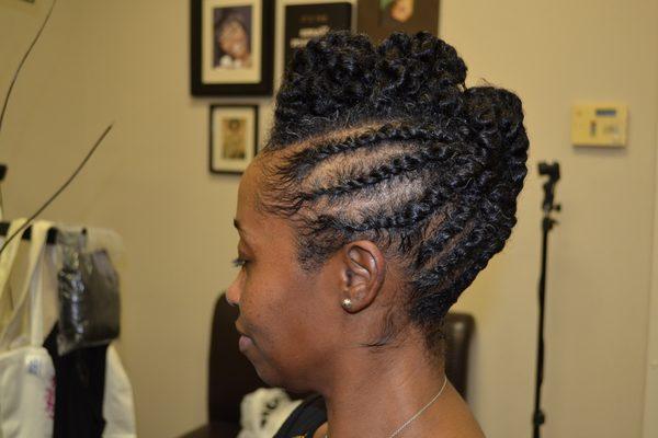 Flat twist updo