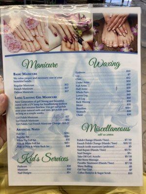 Price Menu