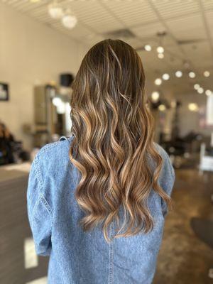 Cool ash brown tone balayage