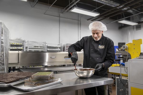 Master Chef Julian Rose mixing up infused chocolate in our state of the art Insa kitchen in Massachusetts.