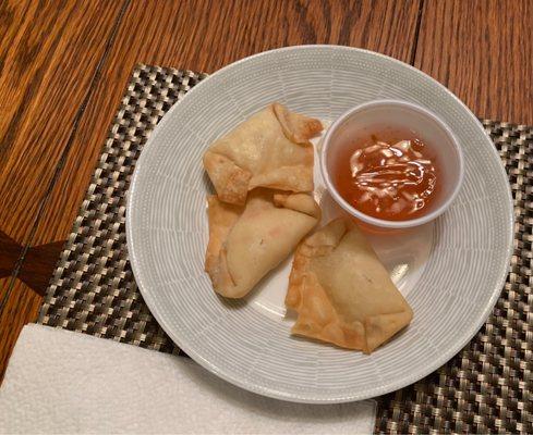 Three crab Rangoon.  TINY portion.