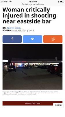 Woman shot 11/4/2018 at Ob's Pub leaving in the parking lot!!!