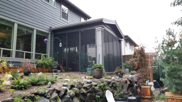 Patio enclosure with Tuff Mesh.