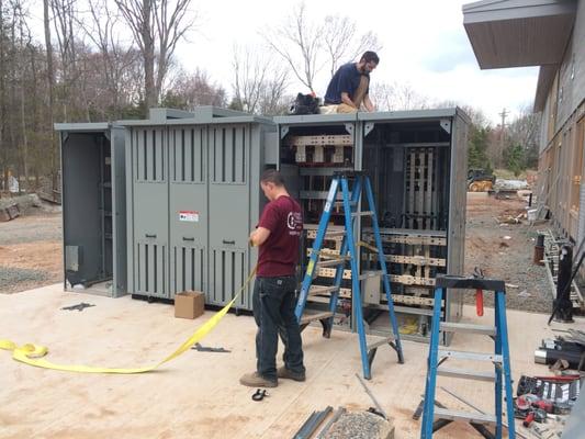 Installation of the electrical switchgear at the Willow School in Gladstone, NJ