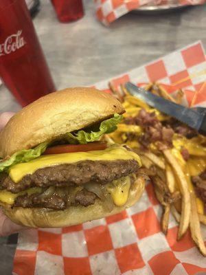 Burgher burger and loaded fries