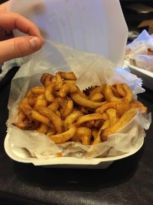 Packed with curly fries.