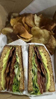 10/10 BLT-A with aioli and house potato chips - delish