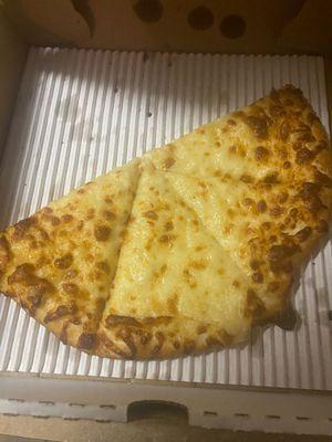 Cheese pizza, no sauce