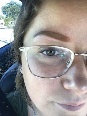 Right Eyebrow. Right after getting them done.