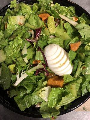 My lettuce salad with hard boiled egg. Sweet life salad.