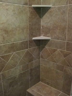 Complete shower walls and tub surround design and install. Actual install.