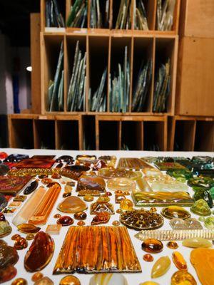 A small sampling of the more than 250,000 pieces of Tiffany glass within The Neustadt's archive. Photo: Corey William Schneider