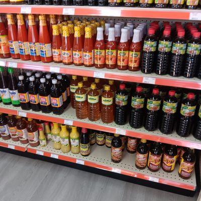 Banana ketchup, Sweet swour sauce,Fish sauce, Bottled Kalamansi concentrate, BBQ meat marinades