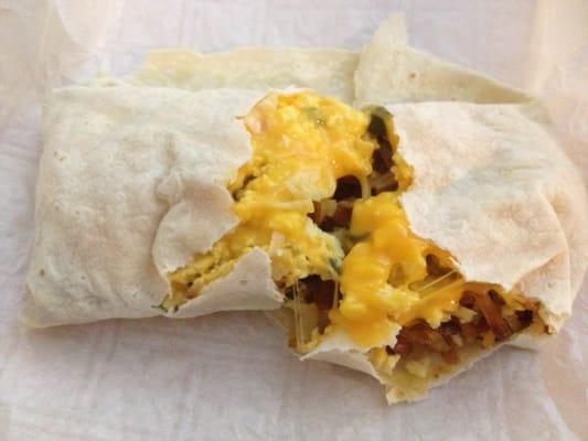 Breakfast burrito-egg, cheese, potato & bacon