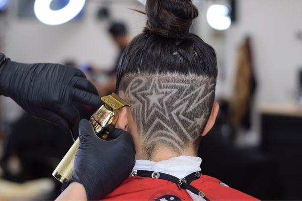 Undercut haircut with design