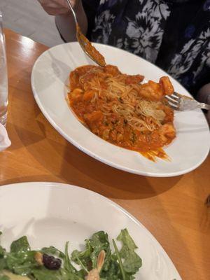 Angel Hair Shrimp Peeps with vodka sauce