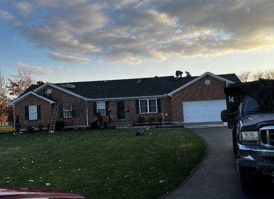 Hunter Green Shingle roof install