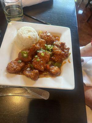 Orange chicken!! Delicious!