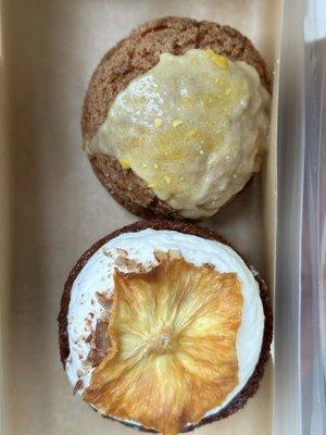 Hummingbird cake, mango cream puff