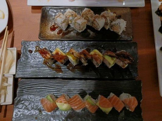 All three of these had undercooked rice, and the sushi was very soggy from improper thawing after being frozen