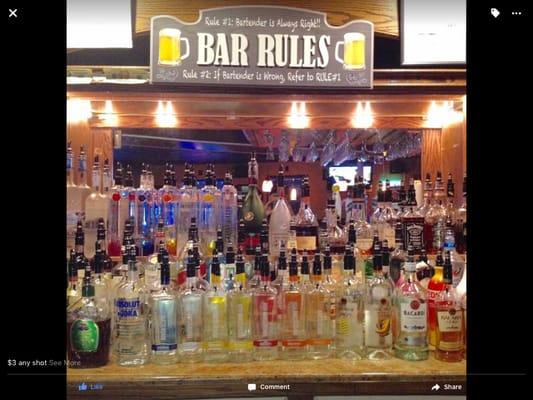 Full bar Drinks specials everyday!