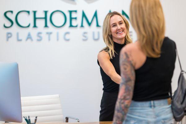 Each patient is greeted with a warm welcome here at Schoemann Plastic Surgery