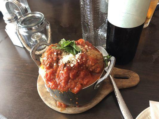 Meatballs and polenta (good!)