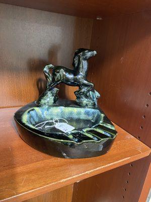 Old ashtray with horse