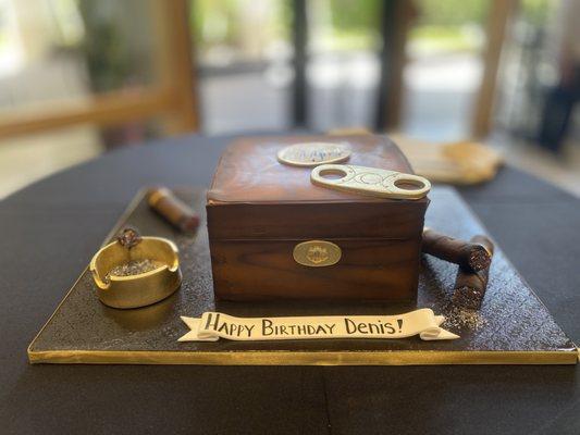 Custom cigar box cake