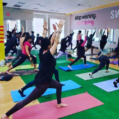 Revel yoga at our neighbors- beauty fit bootcamp