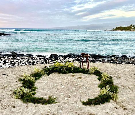 Beautiful greens and beach circle. Simple and elegant