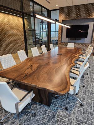 TPD 16' x 5' Mahogony Live Edge Conference Table