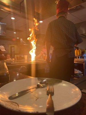 Spring Break eats at the local Hibachi Grill!