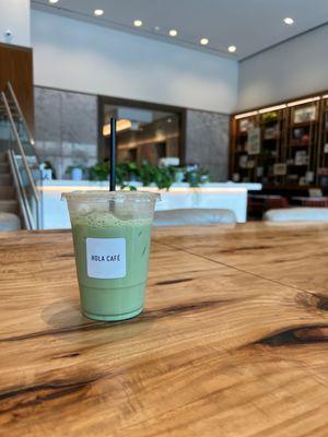 Iced Matcha Latte. No adjustments needed. Balanced out in taste. Not bitter or too sweet, just right.